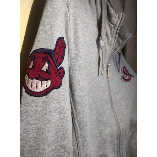 Jaket Zipper Mlb Indians Second Original