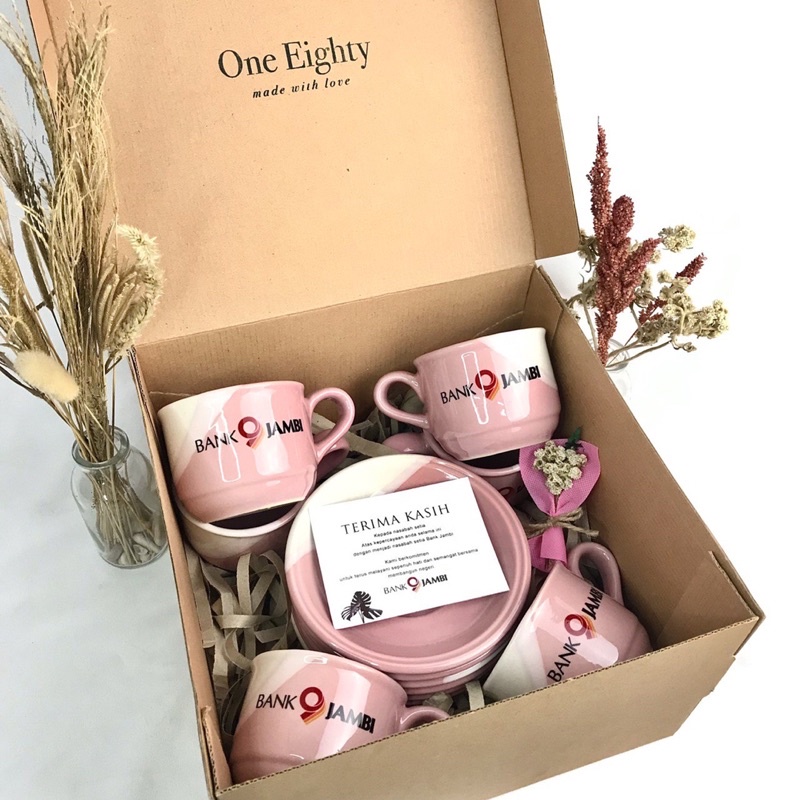 Jual HAMPERS WEDDING GIFT SET CANGKIR LEPEK KERAMIK 6 SET CUSTOM NAMA ...