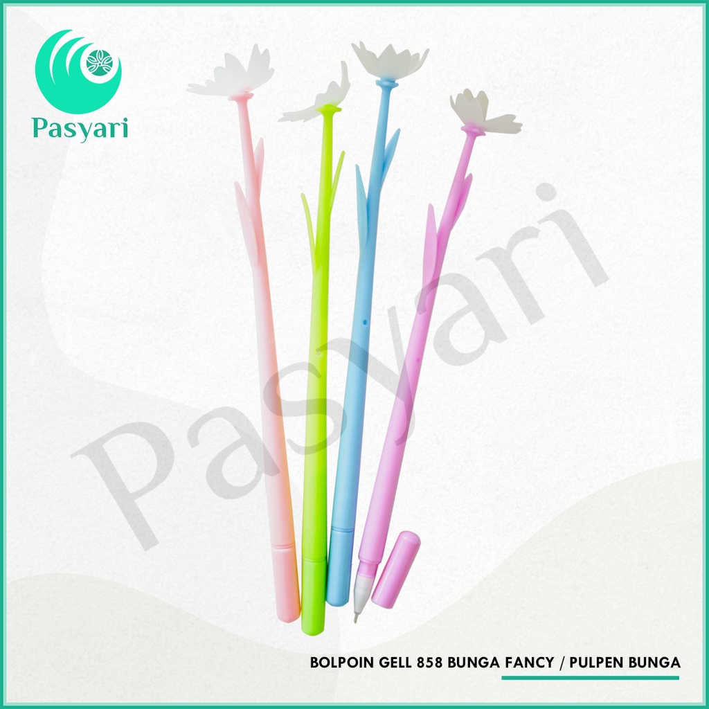 

Bolpoin Gell 858 Bunga Fancy / Pulpen Bunga