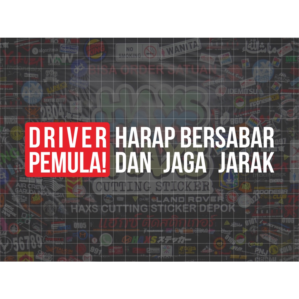 Cutting Sticker JDM Driver Pemula Ukuran 25 Cm Untuk Mobil