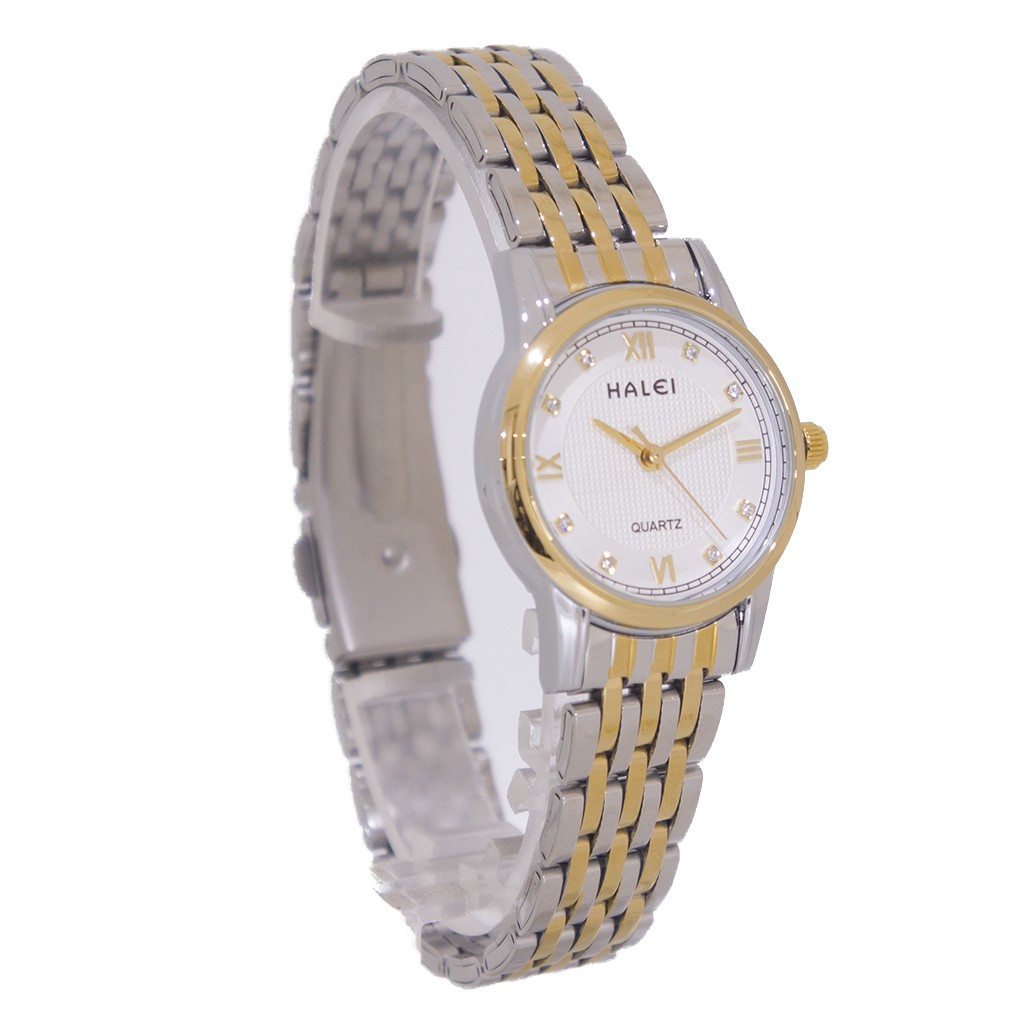 Halei watch Mall Jam Tangan Wanita Halei Original Dual Warna Rantai Kombinasi 559 L Romawi Diamond