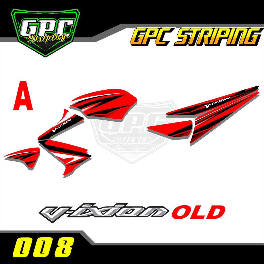 Sticker Striping Vixion OLD lama FZ150i - Stiker Variasi List Motor GPC 008