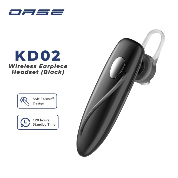 Hengset OASE KD02 Business Bluetooth Headset (Garansi Resmi) Hitam Earphone Hendset Heandset Hetset 