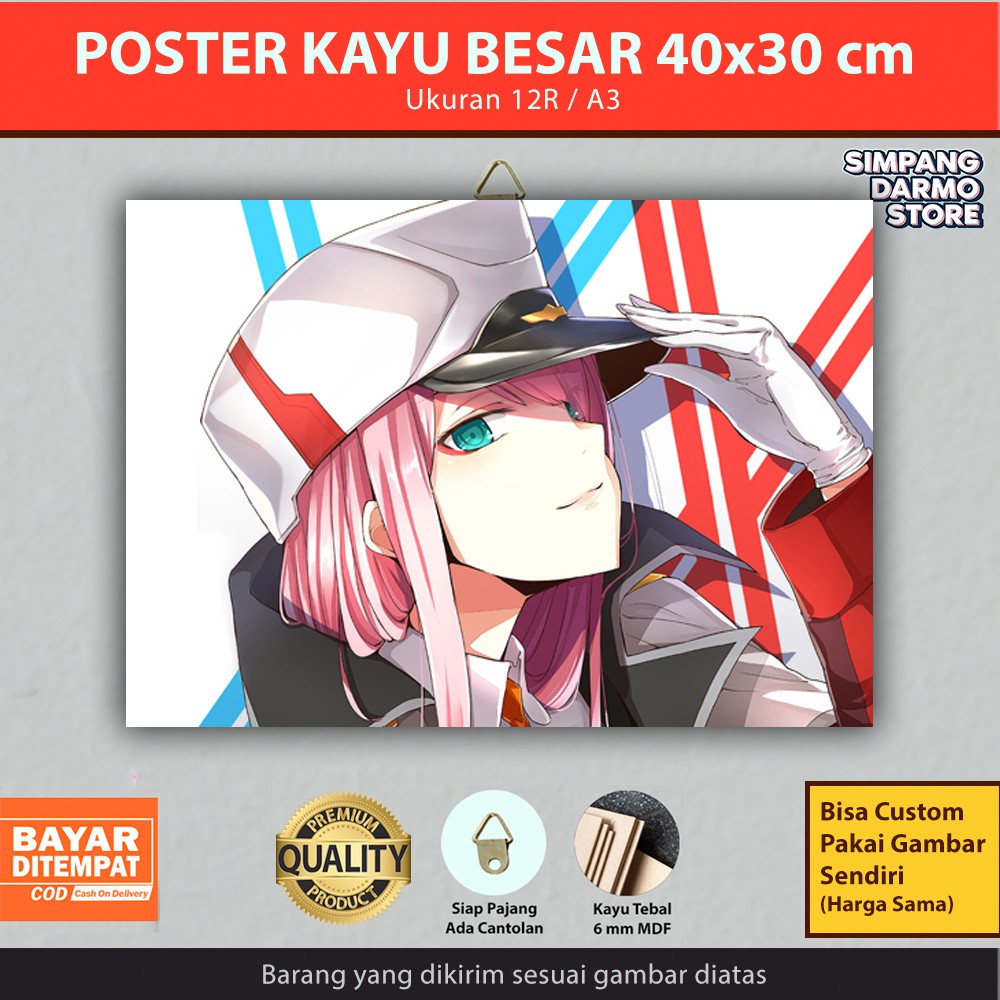 

Poster Kayu Besar Anime Darling In The FranXX / Zero Two / 02 / Hiro Ukuran 30x40 cm | DFX-3