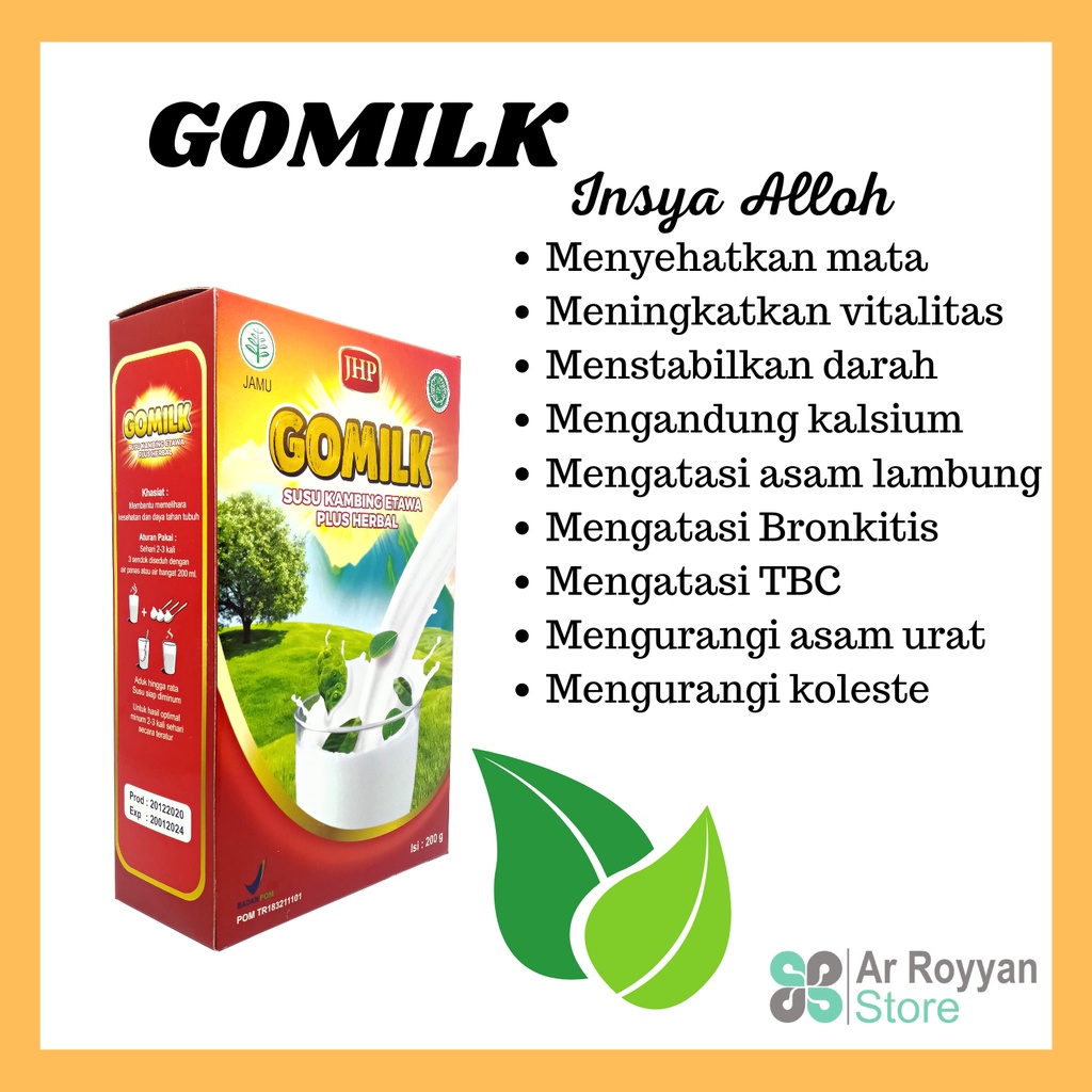 

Promo Susu kambing etawa GOMILK bebas ongkir kemasan 200gram