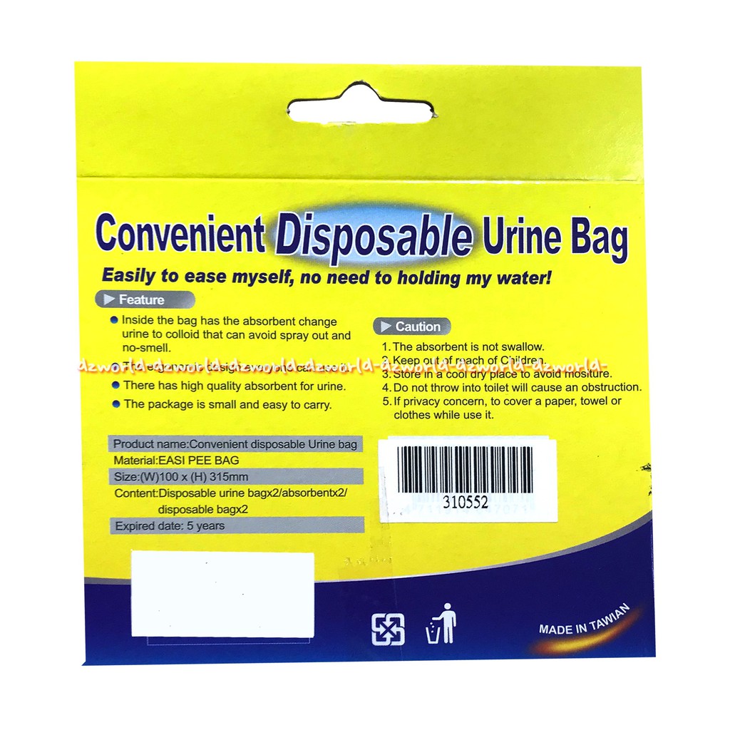 Convenient Disposable Urine Bag Kantong Pipis  untuk menampung urin dengan bentuk ergonomis