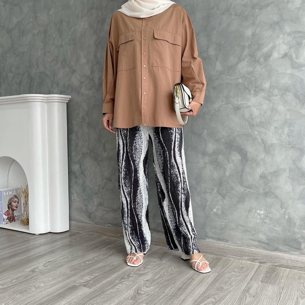 Jade Top  LD 140 Bahan Katun Paris - BAJU BLOUSE WANITA JUMBO BIG SIZE TO XXXL - ATASAN LENGAN PANJANG