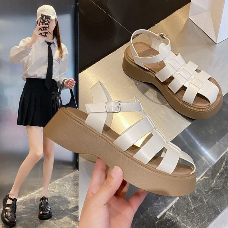 Sandal Tali Wedges Fashion Wanita Import - Sandal Wedges Kekiniaan - Sol Karet Anti Slip NF1632 A88 A108