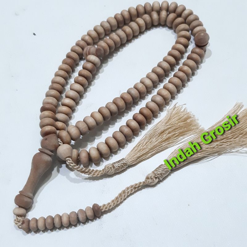 TASBIH KAYU CENDANA WANGI MODEL GEPENG 9MM 99BUTIR DI JAMIN 100%  ASLI NATURAL