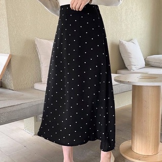 Image of rok polka wanita bahan rayon all size fit to xl/rok polka wanita Murah