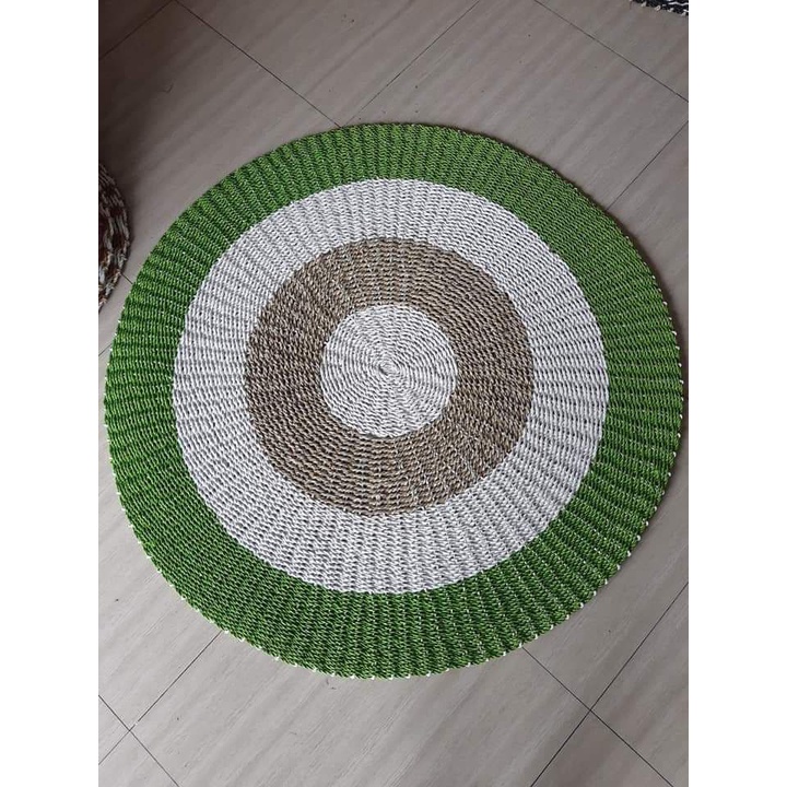 RUG ANYAMAN / KARPET  ANYAM SEAGRAS BULAT WARNA DIAMETER 120 RUG / FLOOR MAT ANYAMAN BULAT