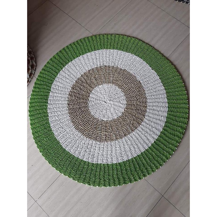 RUG ANYAMAN / KARPET  ANYAM SEAGRAS BULAT WARNA DIAMETER 120 RUG / FLOOR MAT ANYAMAN BULAT