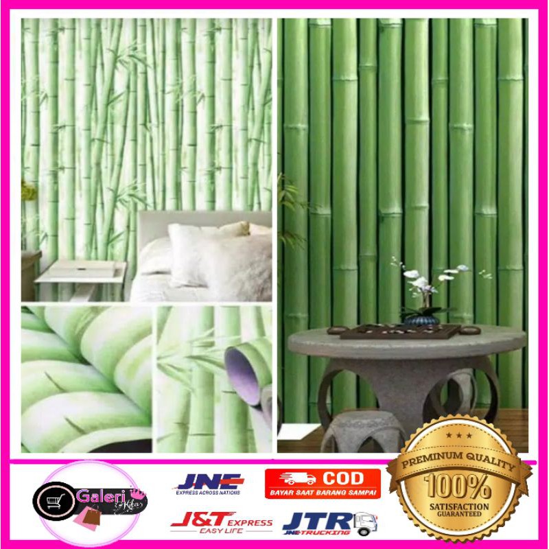 wallpaper stiker dinding kamar ruang tamu dapur walpaper bambu hijau