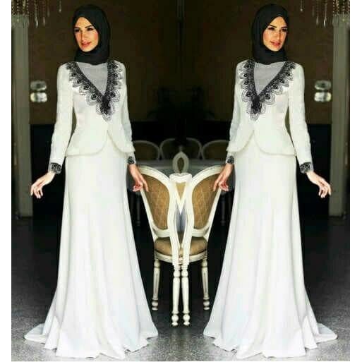 Unix Baju Gamis Muslim Wanita Jersey 15783 Hijab Maxi V Renda Elegant White