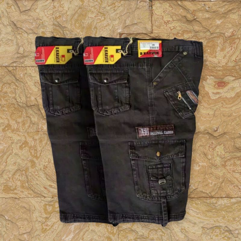 Celana Pendek pria Doreng/CELANA PENDEK CARGO PRIA BAHAN JEANS MODEL KEMPOL GUNUNG SIZE 27-44 BIG SIZE JUMBO