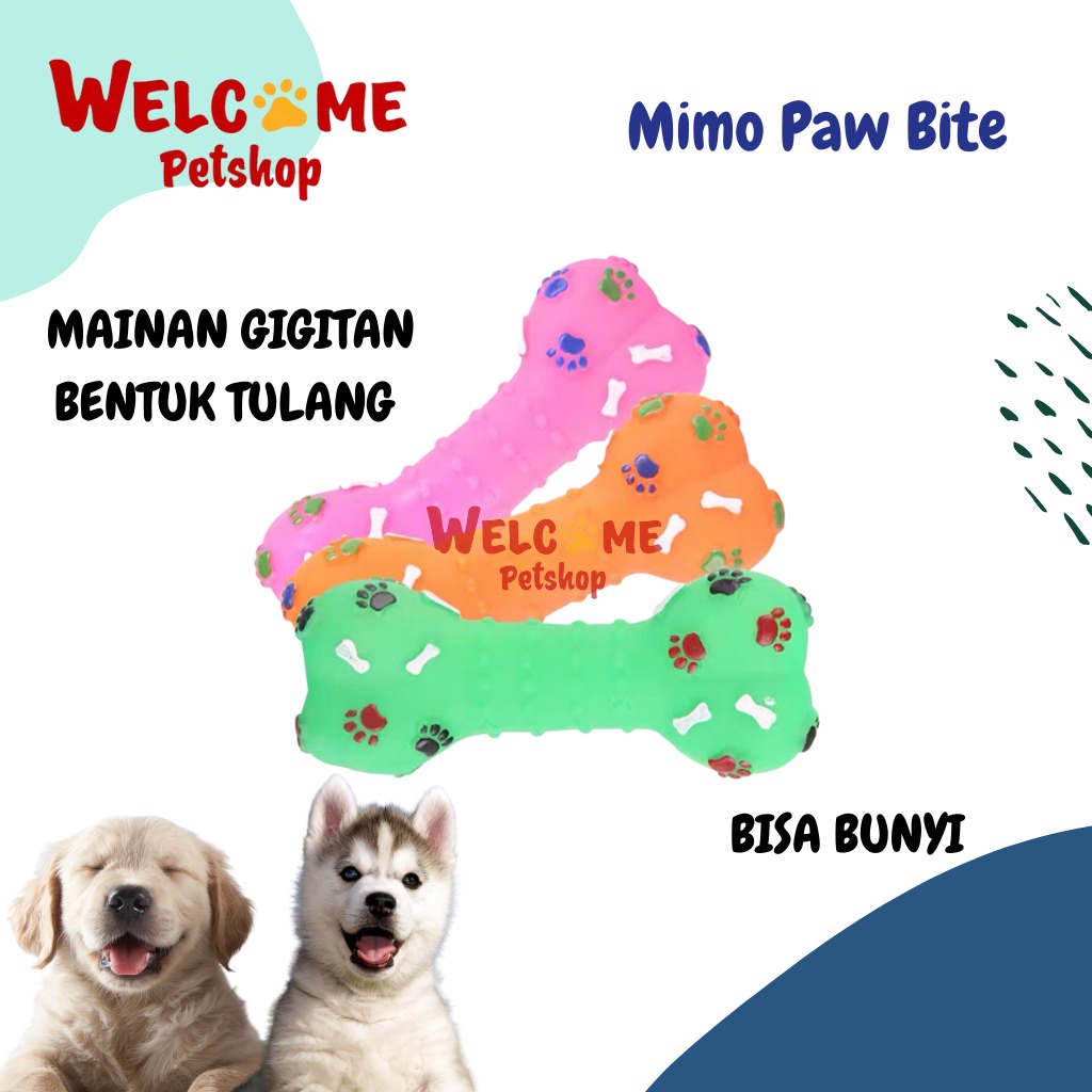 Mimo Paw Bite / Mainan Gigitan Anjing Bentuk Tulang Bunyi