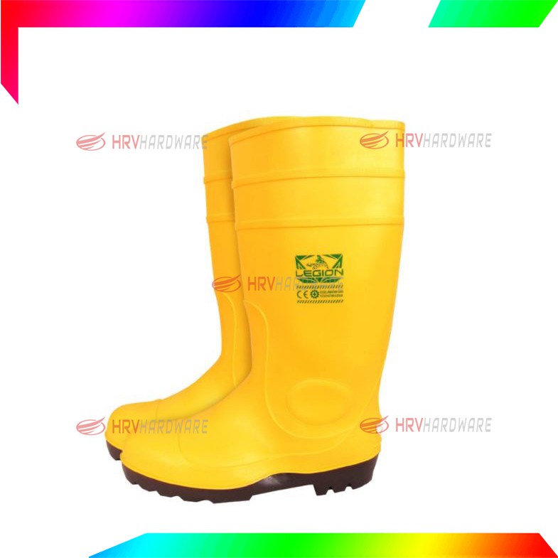 Sepatu Boot Rubber Safety Karet Ujung BESI Steel Toe Proyek MERK LEGION