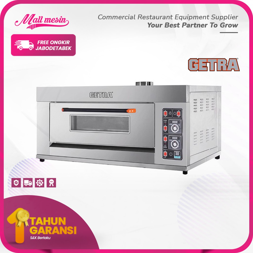 Oven Gas Deck GETRA RFL-13SS / Oven Roti 1 Deck 3 Loyang