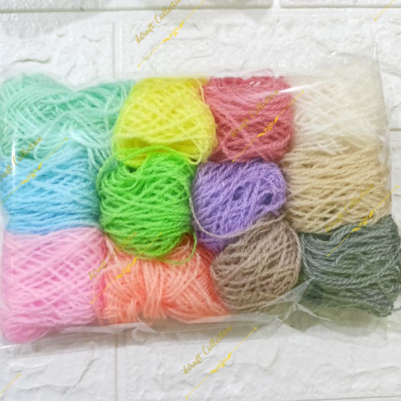 Paket Warna Pastel Benang Siet isi 12 Gulungan Kecil ±3gram