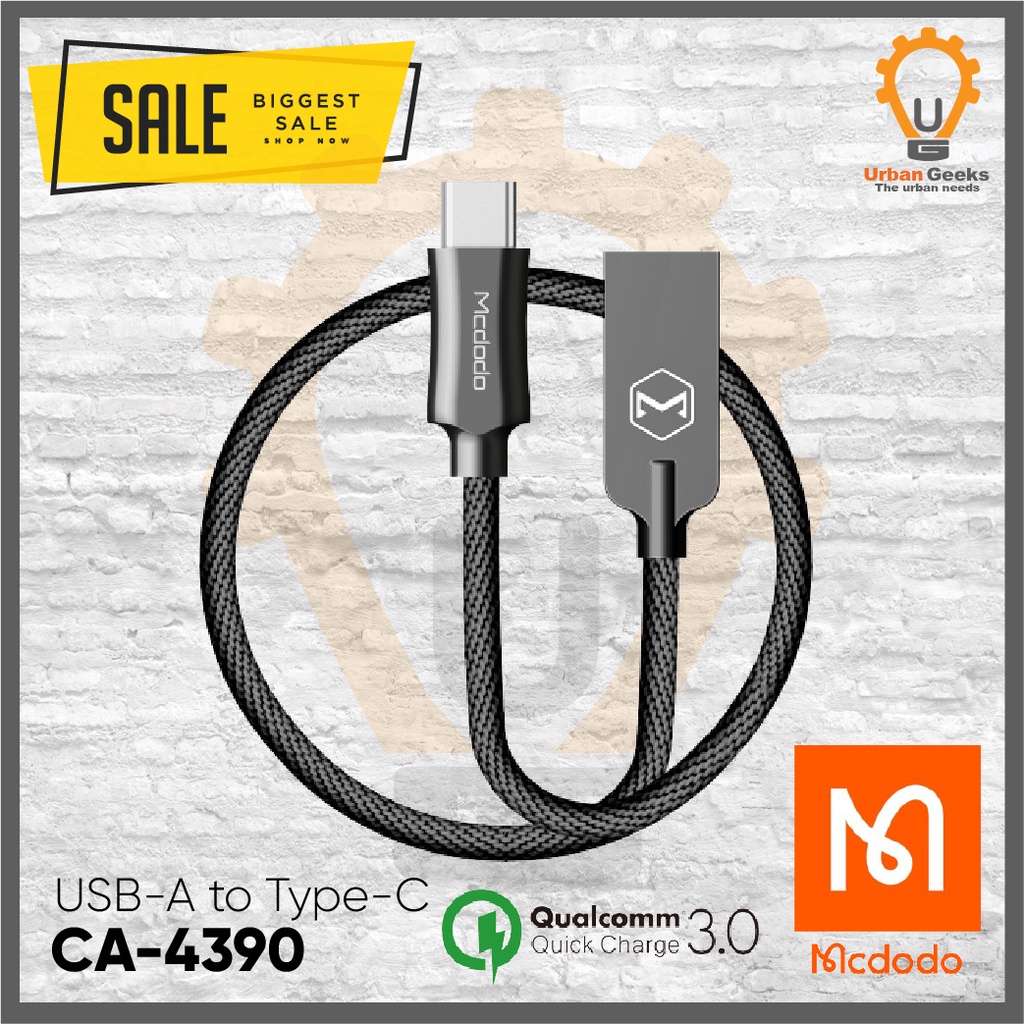 Kabel Charging Mcdodo CA-4390 Knight Series Type C Quick Charge