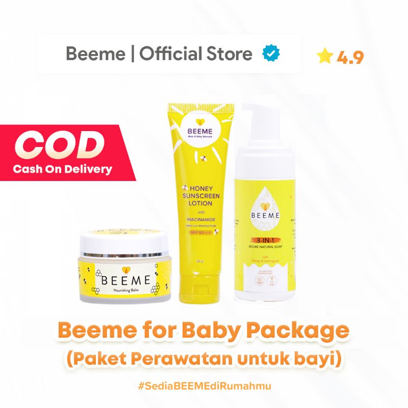 Beeme | Nourishing Balm Daily Honey Sunscreen SPF 30 Natural Soap 3 in 1 Baby Kids | Skincare Bayi Anak Ibu | Perawatan Kulit dan Wajah