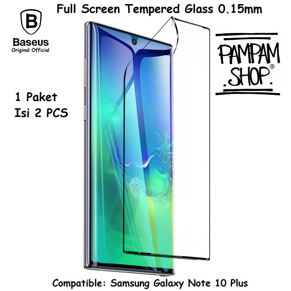 BASEUS ORIGINAL Tempered Glass Full Screen Samsung Galaxy Note 10 0.15mm 4D Pelindung Anti Gores