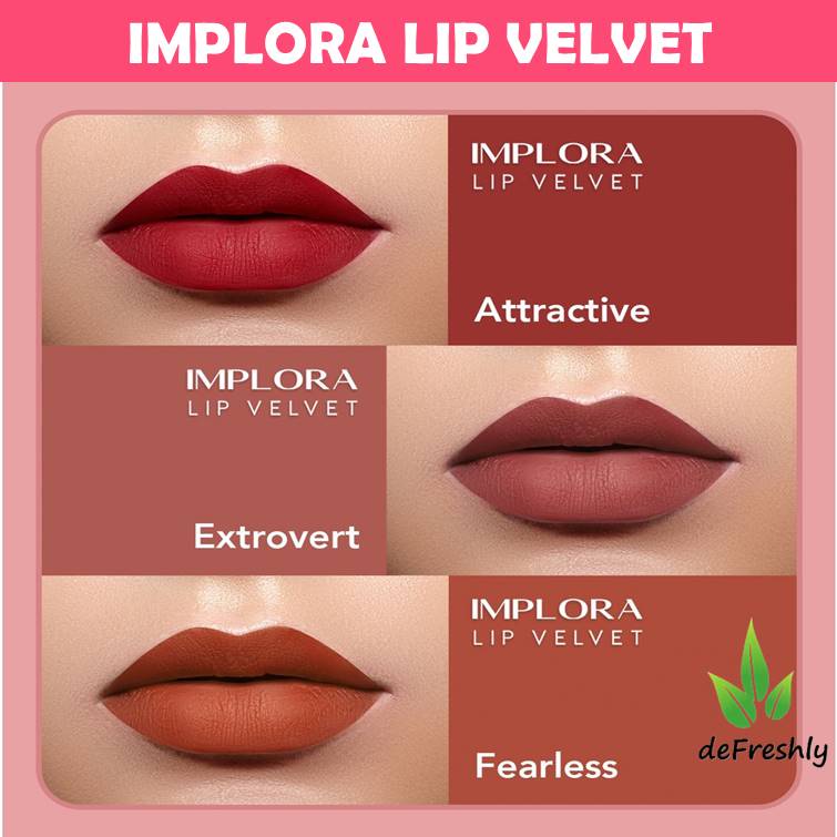 IMPLORA Lip Velvet 4,6 gram | Lipvelvet | Lipstik | Lip Cream | BPOM kosmetik bibir