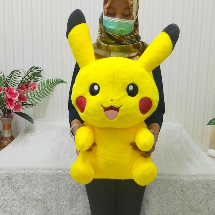 Boneka besar Pikachu Size 19&quot;/64cm/boneka pokemon go karakter eevee bulbasaur