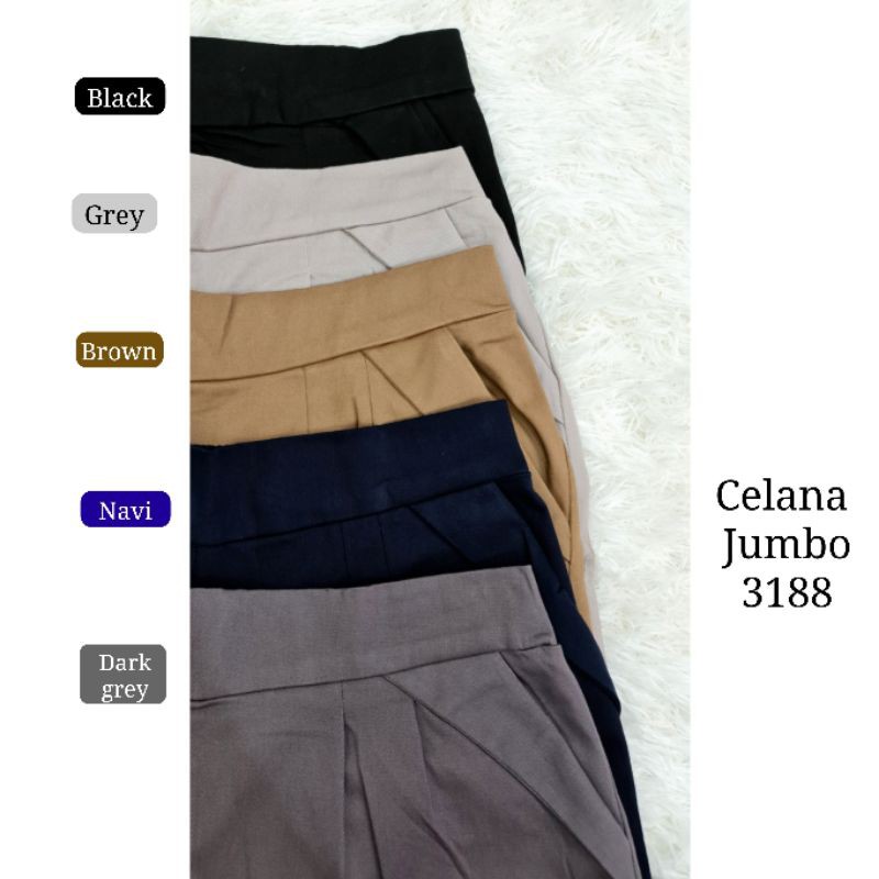 Celana Kerja Wanita Soft Jeans Twill Super Jumbo 3188