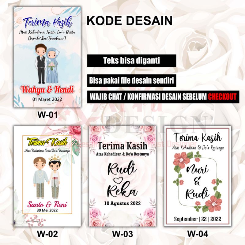 

KARTU UCAPAN TERIMA KASIH / THANK CARD WEDDING / LABEL SOUVENIR PERNIKAHAN