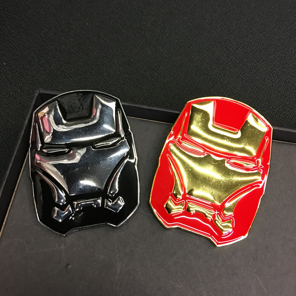 Tempelan Stiker Emblem Mobil Chorme Ironman Iron Man Tony Stark