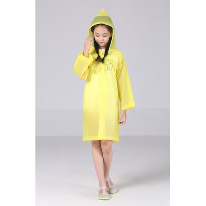 Jas Hujan Anak Perempuan Korea Mantel Polos Terusan Ponco Terbaru Raincoat Kids W1