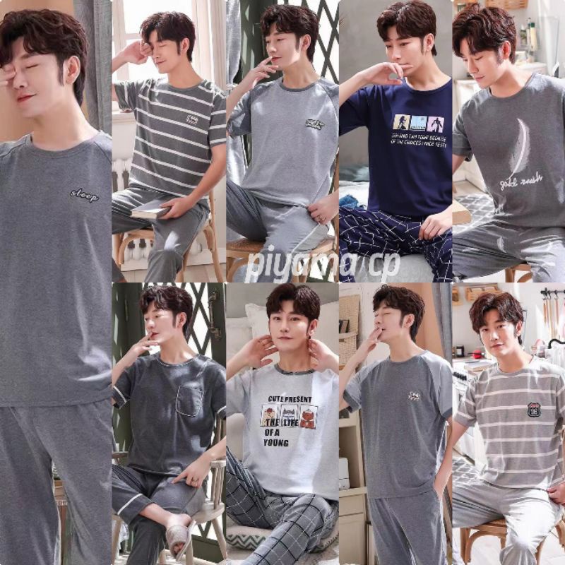 Piyama cp baju tidur cowok dewasa import korean style - Piyama / Piyama kaos / Piyama jumbo / Piyama