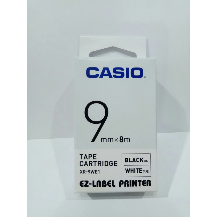 Casio ez-label printer tape cartridge 9mm tipe xr-9we1 wanna putih