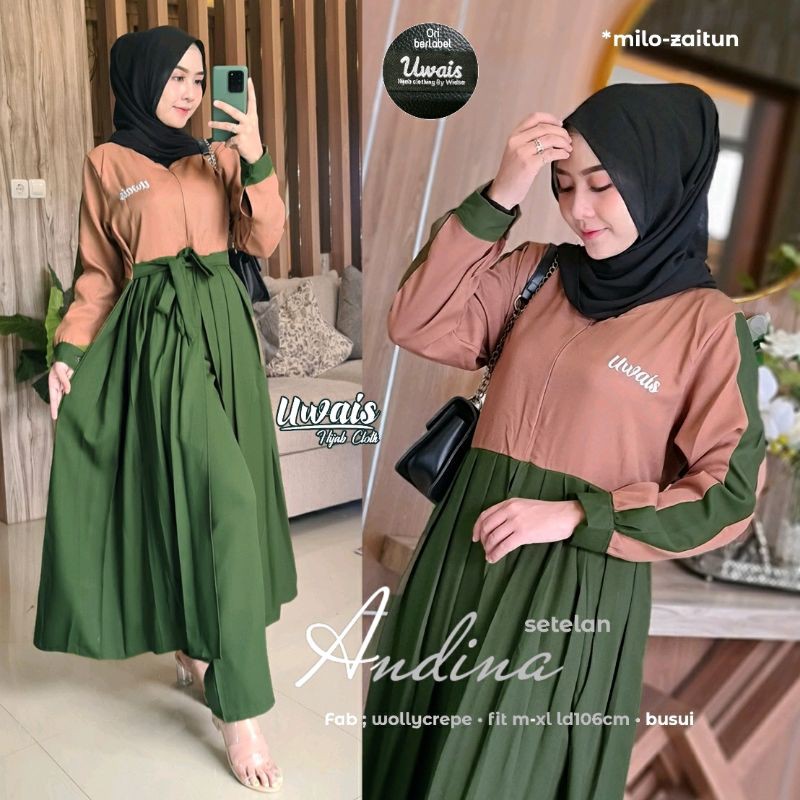 SETELAN - NASHA SET - ANDINA SET ORI UWAIS HIJAB CLOTHING