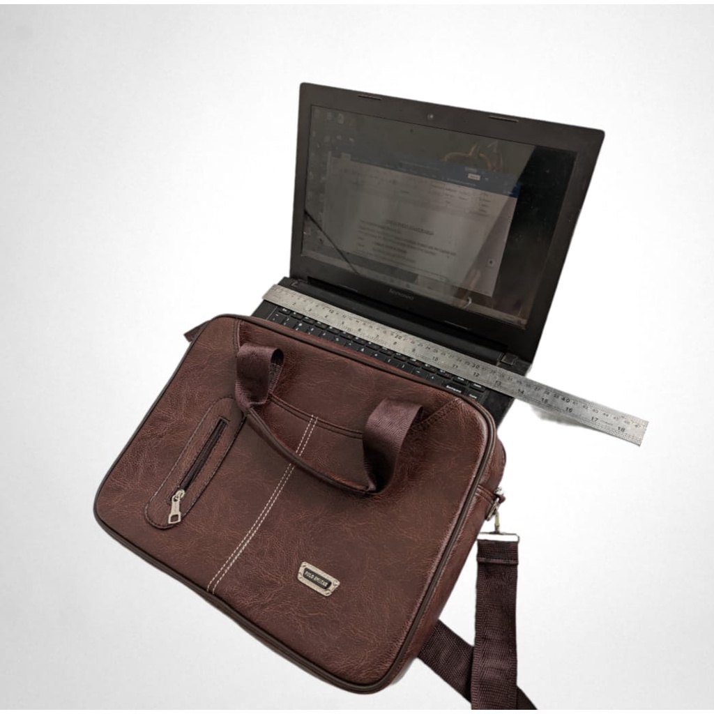 Tas Laptop Tas Selempang  Kulit PU Leather Polo Amstar 14&quot; Inchi  Waterproof