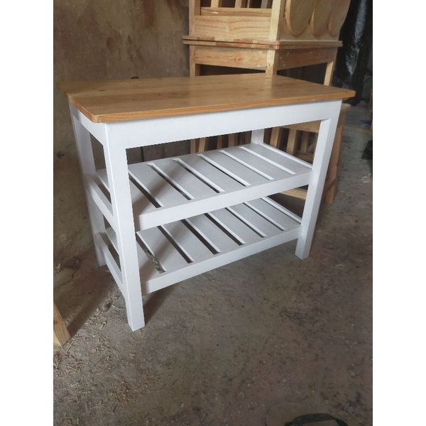 meja rak meja kompor meja aquarium 100×45×70cm full kayu Pinus jati Belanda