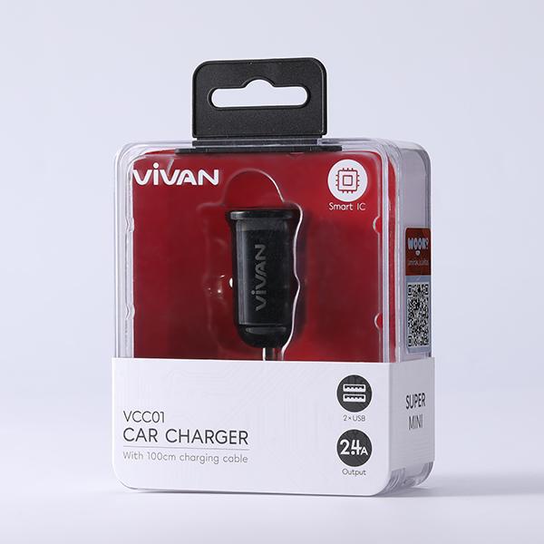 SAVER MOBIL VIVAN CC02C 3.4A CAR CHARGER VIVAN - Carger Casan Carjer HP di Mobil Motor Charger Mobil 2 USB Fast Charging VCC01