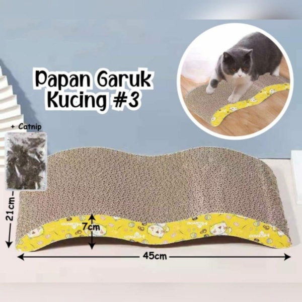 Papan Garukan No. 3 Cakar Cakaran Mainan Kucing Tempat Cat Scratcher