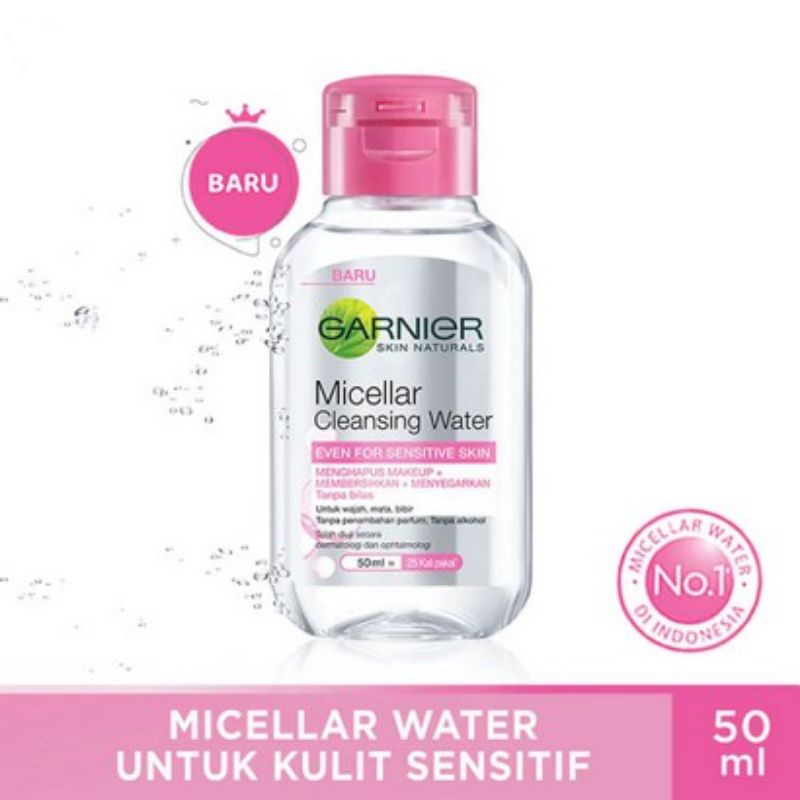 (50 ml) Garnier Micellar Water Pink Kulit Sensitif Oil Infused Kuning Make Up Waterproof 50ml