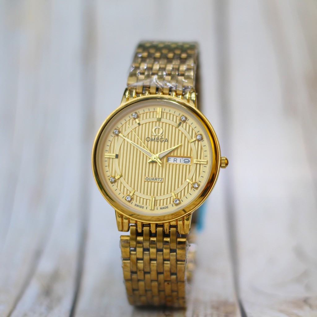 jam tangan pria 8120 fashion tanggal hari aktif rantai 38mm