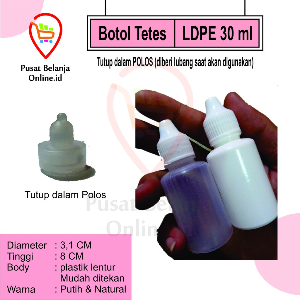 botol tetes mata 30 ml POLOS plastik PUTIH 30ml cc 30cc pentol