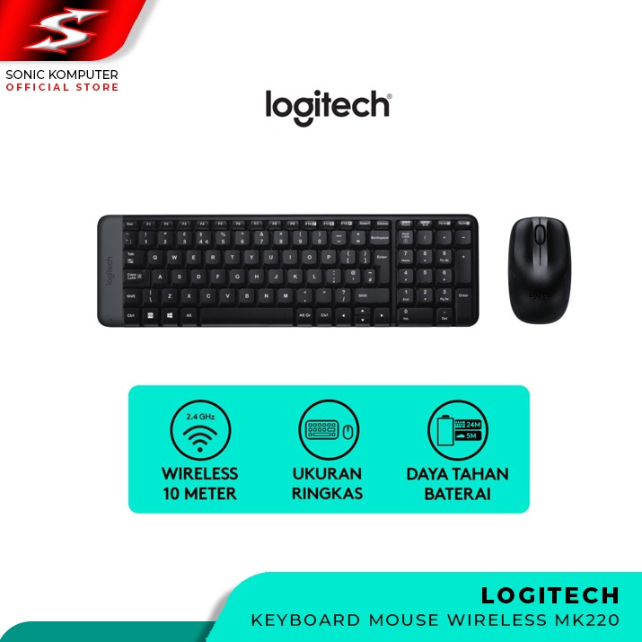 Jual Logitech MK220 Wireless Keyboard+Mouse Combo