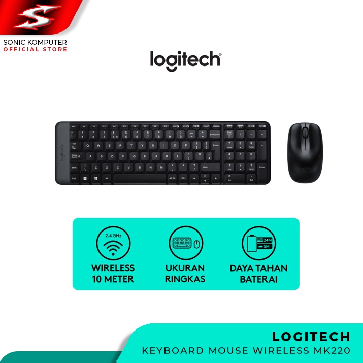 Jual Logitech MK220 Wireless Keyboard+Mouse Combo