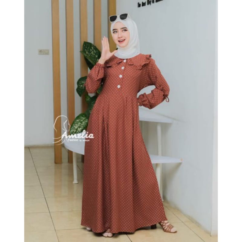 Dress Polkadot by.Amelia Fashion // Dress Motif Polka Syakilla ORI Amelia // Gamis Polkadot