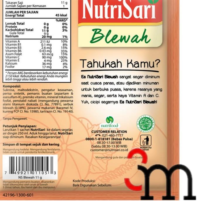 

10.10 FLASH SALE NutriSari - Blewah (1 renceng = 10 sachet)