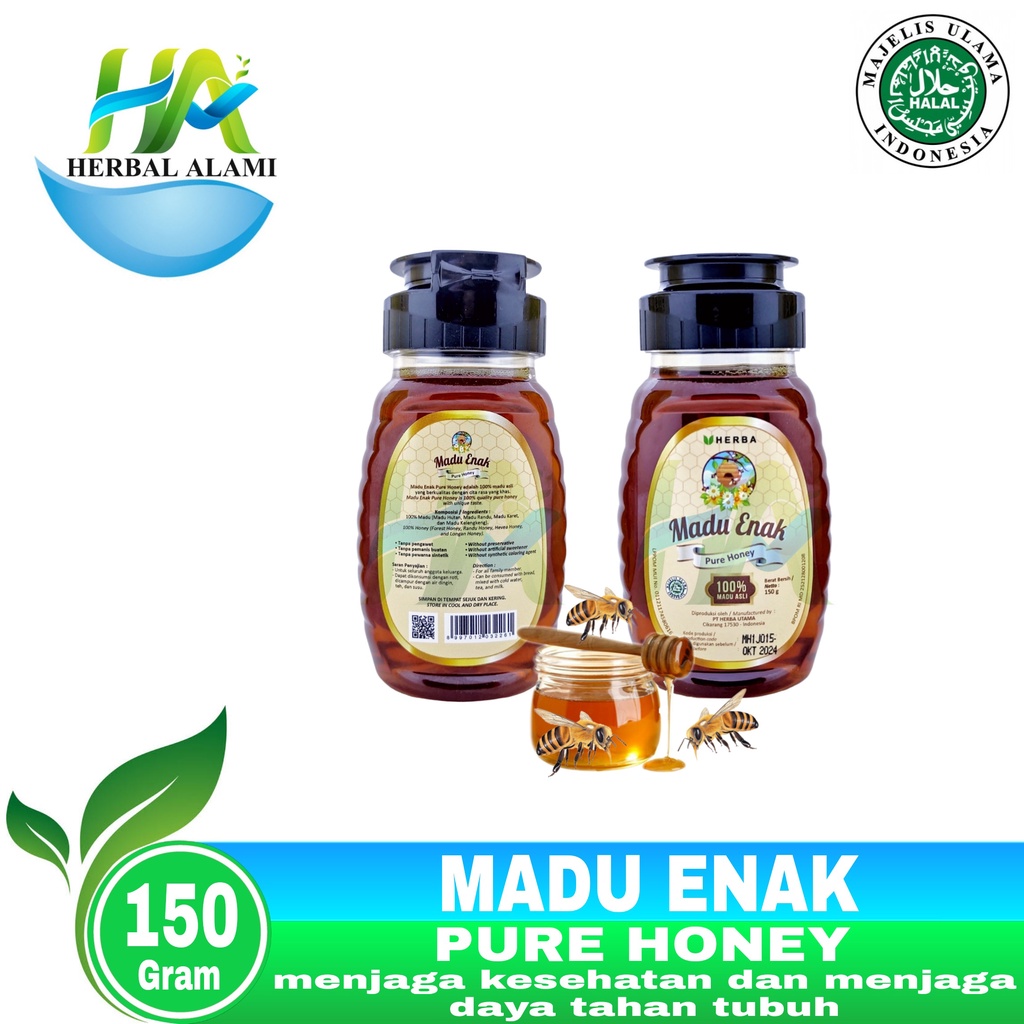 Herba Madu Enak Pure Honey 150 gram MADU ASLI
