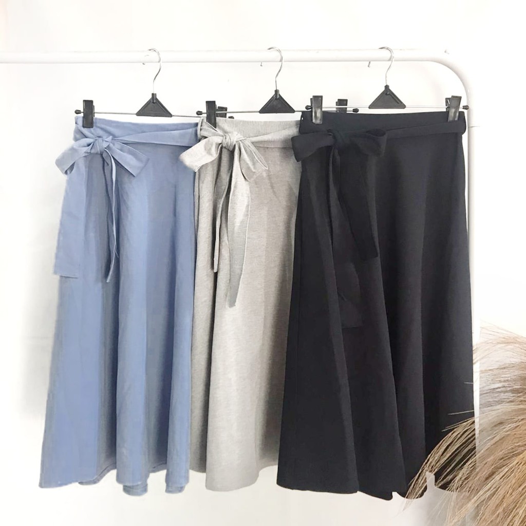 1429001 GU MIDI SKIRT Rok Flare