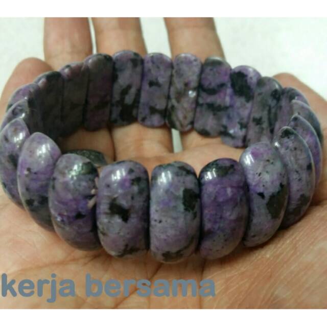 Gelang batu akik kecubung motif pagar