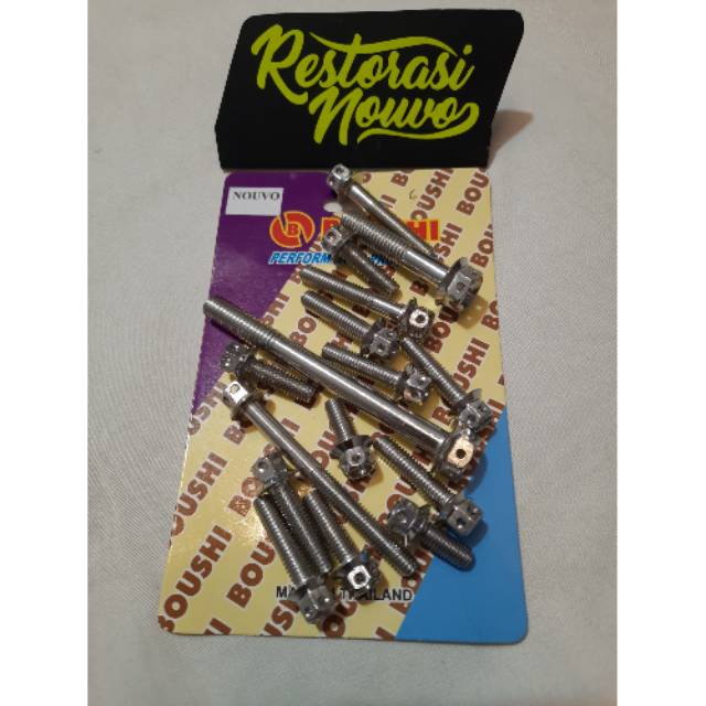 Baut cvt nouvo probolt chrome baut bak cvt nouvo set baut tutup cvt nouvo